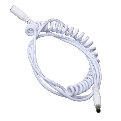 China Extension Spring Cable Extension Power Wire 5.5*2.1DC Electronic White PVC Male/Female Spring Cable for sale