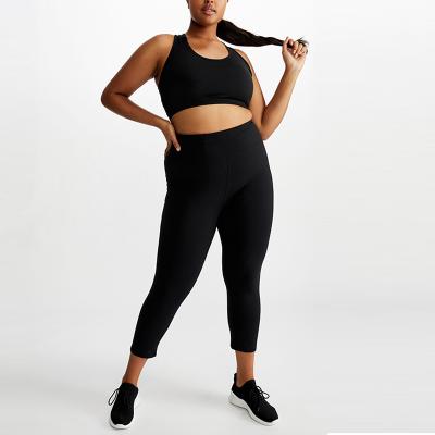 China Wholesale Breathable Plus Size Women Workout Clothing Activewear Set Gym Bra And Leggings Yoga Sets for sale