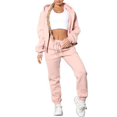 China Wholesale Custom 100% Breathable Cotton Fleece Jogger Tracksuit Set Plain Oversized Unisex Hip Hop 2 Piece Tracksuits for sale