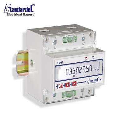 China High Accuracy Single Phase Din Rail SDE200 Counter KWH Energy Meter Modbus-RTU SDE200 for sale