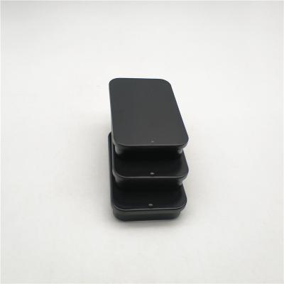 China Food Grade May Factory 92*60*20mm Black Sliding Mint Tin Can With Slide Top for sale