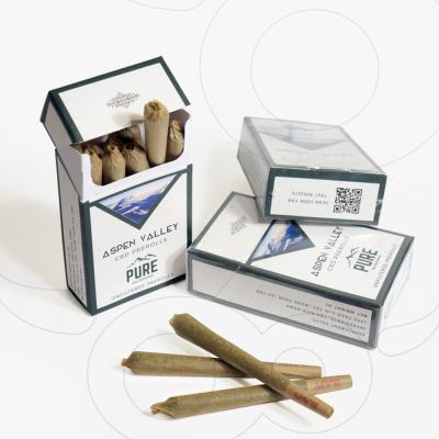 China Recyclable Logo Design Pre Roll Cigar Package Paper Boxes Custom Metal Case Container for sale