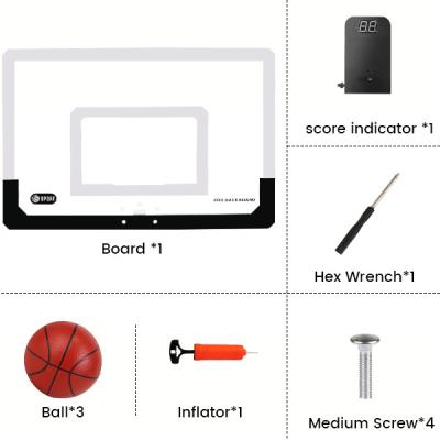 China Kids Basketball Stand Set Backbroad Scorebroad Mini Basketball Hoop Indoor With Durable Electronic Ball And Spring Rim Inflator for sale