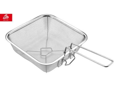 China Sustainable hiqh quality stainless steel frying basket for sale