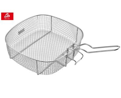 China Viable French Chip Frying Basket with Detachable Handle for sale