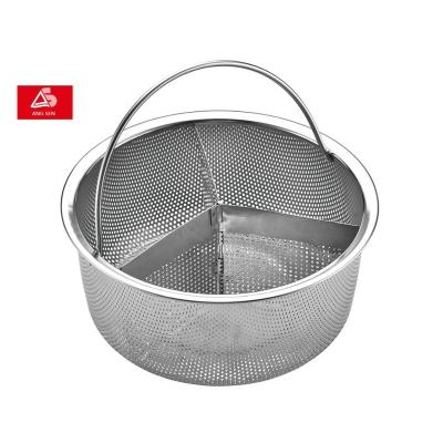 China Sustainable Perforated Stainless Steel Steamer Basket for sale