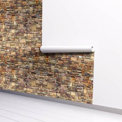 China Waterproof Stone Brick Wallpaper Stick On Peel And Stick Backsplash Wall Panel Self Adhesive Removable Home Decoration for sale