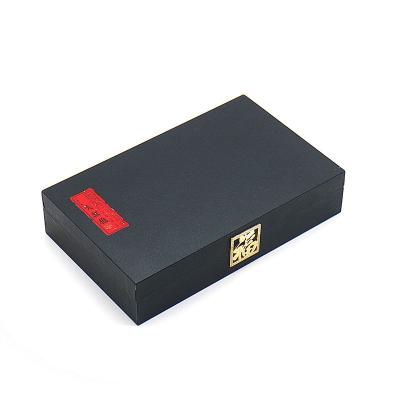 China Custom Recycled Gift Materials Special Luxury Paper Tea Box Black Hot Foil Stamping Food Paper Printing Box for sale