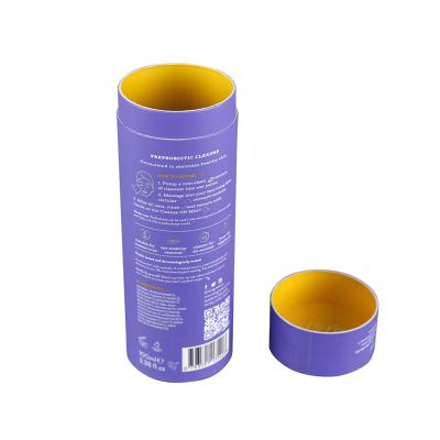 China Recycled materials custom printed creative round paper tube packaging box with gold stamping recycled paper package tube for sale