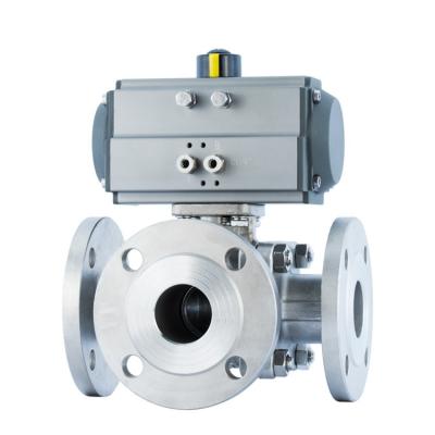 China General Wholesale High Quality L Flanged Ball Valve 3 Ways Port Stainless Steel t for sale