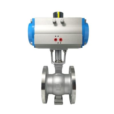 China The latest general newcomer design 316 stainless steel pneumatic actuator flanged ball valve for sale