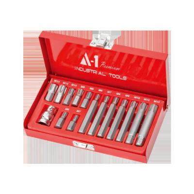 China A-1 High quality 15 pcs automatic Ribe bit set triple square bit tool kit combination bits set for various maintenance for sale