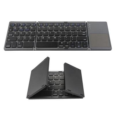 China BT Wireless Tooth Foldable Blue Keyboard With Rechargeable Touchpad Compatible With IOS Android Windows for sale