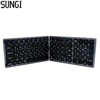 China BT Blue Tooth Keyboard Wireless Portable Folding Ergonomic Mini Keyboard Radio Tooth with Numeric Keypad for Window Android IOS i Pad Phone for sale