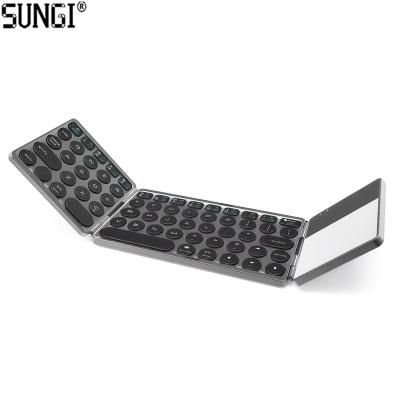 중국 Portable Wireless Keyboard Blue Tooth Blue Tooth BT Foldable Keyboard with Touchpad Mouse Folded Keyboard for iPad Android 판매용