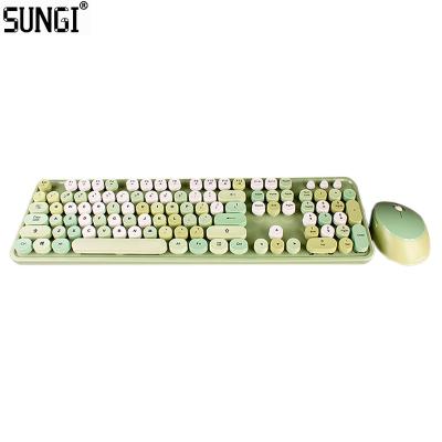 China Colorful Keys Normal Kerboard and Normal Keyboard Sets 2.4G USB Computer Mouse Typewriter Mouse Keyboards Combos Desktop Wireless Ergonomic Colorful Ergonomic Combo for sale