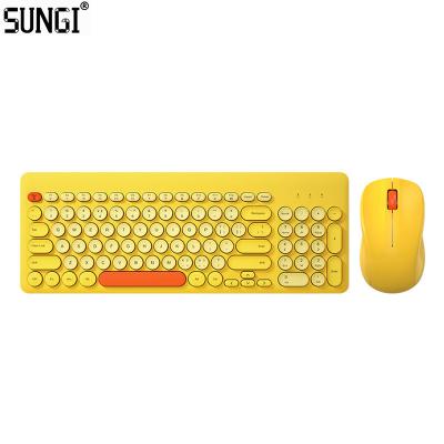 China Ultra Thin 2.4G Wireless Keyboards and Mice Set Color Silent Mixed Typewriter Around the Main Combo Keyboard Cute Mouse for Home and Office for sale