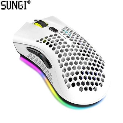 China With Backlight Light Honeycomb RGB Gaming Mouse 6D Wireless Rechargeable Durable Gamer Mice 2400DPI With Colorful Backlight for sale