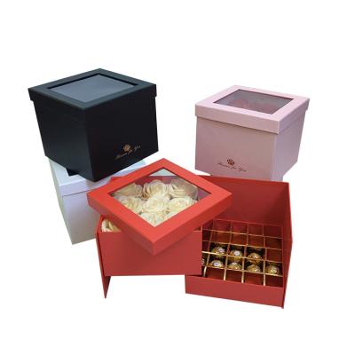 China China Manufacturer Flower Square Box Handmade Flower Box Good Price With Lid Flower Box Cardboard for sale