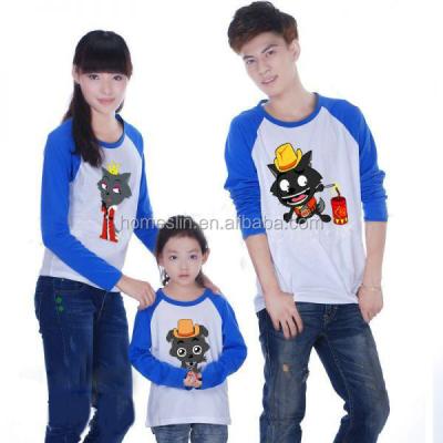 China Hot Sale Cute Printing Anti-pilling Family Love Couples Long Sleeve T-shirt Design for sale