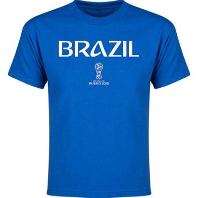 China Anti-pilling 65% Cotton 35% Polyester Football Fans Round Neck Brazil World Cup T-Shirt for sale