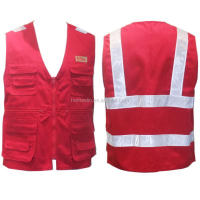 China Anti-Fault Zip Many Pockets Multi Reflection Man Vest for sale