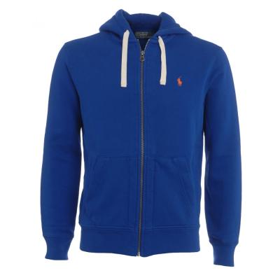 China Custom Logo Royal Blue Classic Fleece Anti-pilling Men's Zipper Hoodies for sale