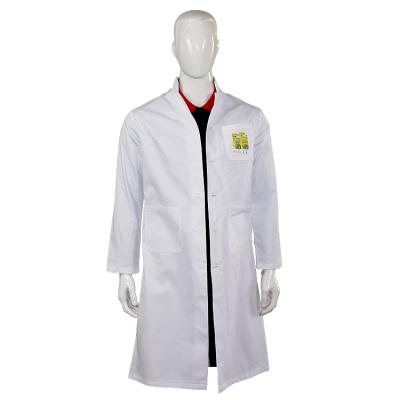 China Eco - Friendly Food Factory Workshop Heat Transfer Printing White Long Sleeve Coat for sale