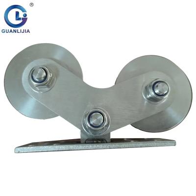 China Custom 304 Stainless Steel Sliding Door Track Guide Rail Pulley V U H Wire Rope Pulling Single Pulley for sale