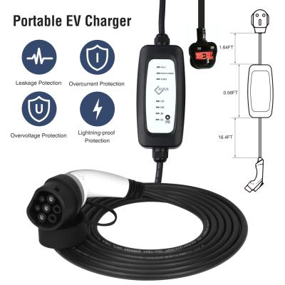 China Quick Charge EV Car 13A 220V Mode Type2 AC Charger UK Plug Electric Vehicle Evse Ev Charger Portable Car Charger for sale