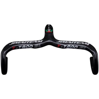 China Road Bikes New Carbon Fiber 3K 360g Stem Integrated 700c Road Bicycle Handlebar Red and Green Handlebar for sale