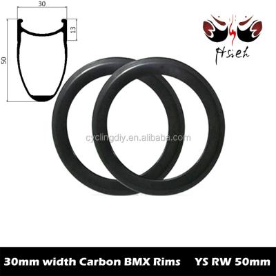 China Toray T700 Full Carbon Fiber 30mm Wide Child 20er Deep Carbon Rims 50mm BMX Rims,ETRTO Drawing 406mm Carbon BMX Rims Factory Direct Sale for sale