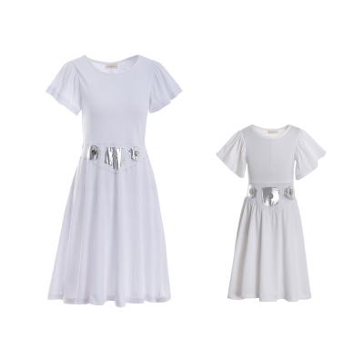 China Princess Leia Rey ChewcaMini Dress Breathable Summer Ruffled Cuff Pockets Lady Elegant Mommy And Girl Birthday Dresses Women I Outfits for sale