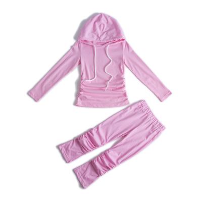 China Outfit 100% Cotton Kids Hoodie Stacked Legging Plus Size 2 Pieces Long Sleeve Jogger Clothing Pants Winter Tracksuits Set Kids Summer Set for sale