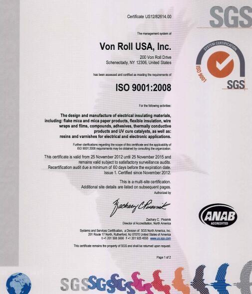 ISO:9001 - Yuan Xin electrician material (Hongkong) Co., Ltd.