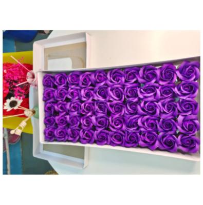 China Wholesale Handmade Washable Soap Rose Flower Head Artificial Flower Gift Box Decoration Rose Flower Head for sale