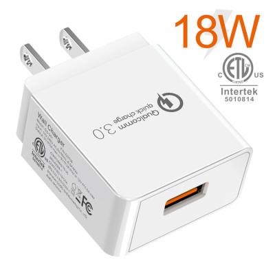 China Mobile Phone to 18W Mobile Phone Charger EU UK Plug Adapter QC 3.0 USB C Fast Adapter Wall Charger for sale