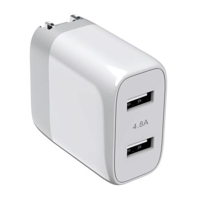 China 24W 4.8A USB Smartphone Charger Fast Adapter with Dual 5v 2.4A Wall Charger for sale