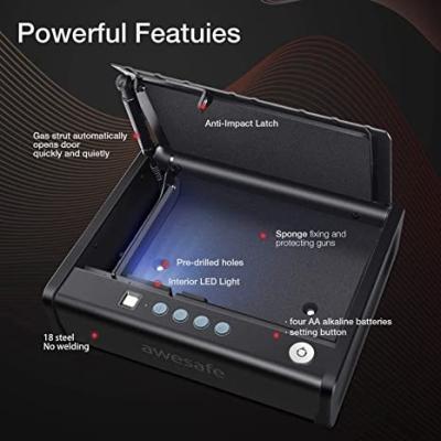 China AwesomeSafe Secret Safe Metal Safe Shelf Safe with ID (Biometric Fingerprint Lock) 3.2