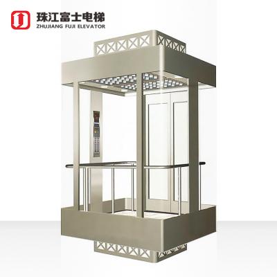 China Contemporary Fuji Outdoor Square Safe And Comfortable Full View Panoramic Guided Glass Lift Elevator Cheap Price for sale