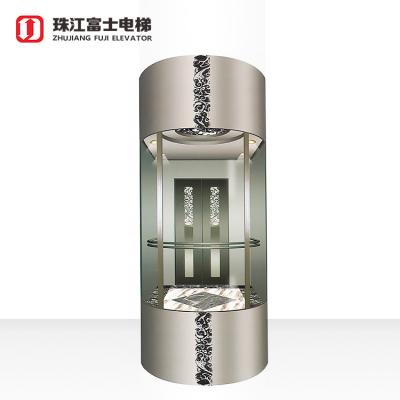 China China Fuji Modern Brand Manufacturer High Quality Price Aiming See Glass Elevator for sale