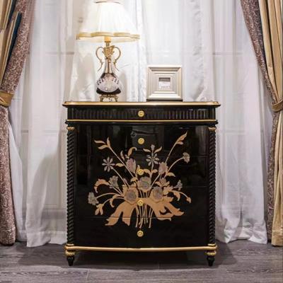 China (Others)Adjustable High End Veneer Bedroom Furniture Sets Luxury British Night Stand Bedside Table for sale