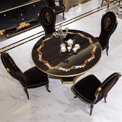 China (Others)Guangdong Style Dining Room Furniture Set Adjustable Solid Wood Round Luxury British Dining Tables for sale