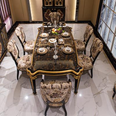 China (Other) British Style Adjustable High End Dining Table Set 6 Seater Luxury Furniture Wooden Dining Tables for sale