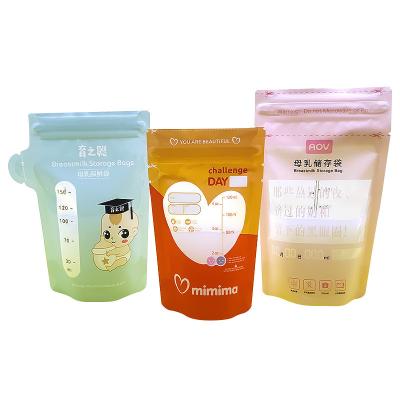 China Inexpensive special-shaped moisture-proof universal self-supporting thermochromic disposable bag thermochromic milk storage bag breastmilk bag for sale