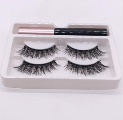 China 2021 New Arrival High Quality Customize 8D Magnet False Lashes Partner Set Glue Free Magnetic Eyelashes for sale