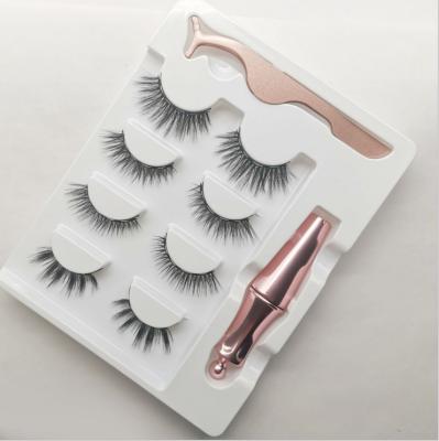 China Good quality popular magnet single or double magnetic free glue lashes magnetic eyelashes and custom made package for sale