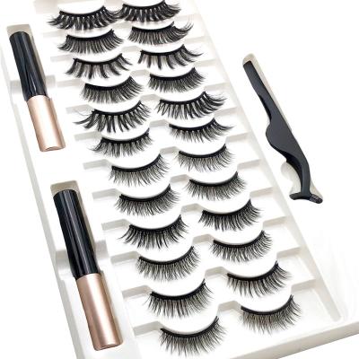 China Good Quality Private Label Magnet Eyelash Packaging 3D Mink Magnetic Eyelash Magnetic False Eyelashes Wholesale for sale