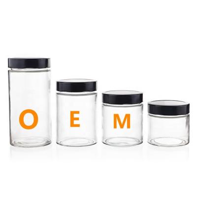 China Food Packaging 315ml 500G Candy Storage OEM Glass Honey Jar Ergo With Deep Hook Lid for sale