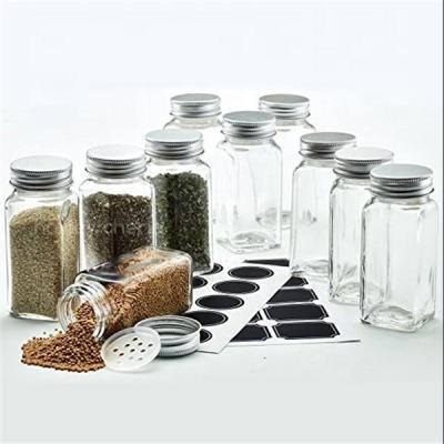 China 100ML 3OZ Heatable Clear Spice Glass Jar Set With Plastic Lid For Spice Salt Pepper for sale